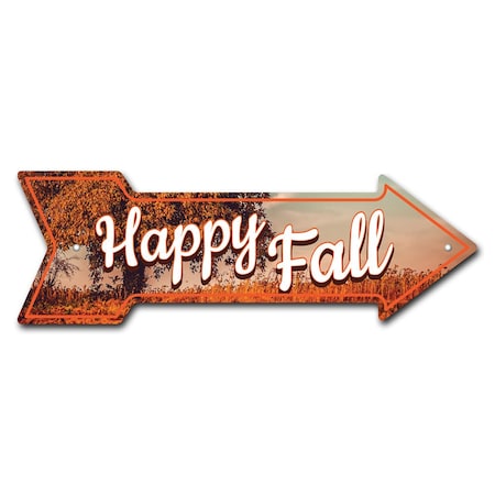 Signmission Happy Fall Arrow Sign Funny Home Decor 18in Wide P-ARROW-999830